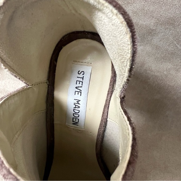 STEVE MADDEN Kaitt Women's Brown Velvet Open Toe Slip-on Booties - US Size 6 - Picture 8 of 8